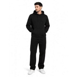 lässiger Mister Tee Herren Basic-Hoodie mit Kapuze Baumwoll-Pullover 300 g/m² Schwarz