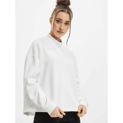 weiches Urban Classics Damen Sweatshirt Rippbündchen Oversize 300 g/m² mit Baumwolle Weiß