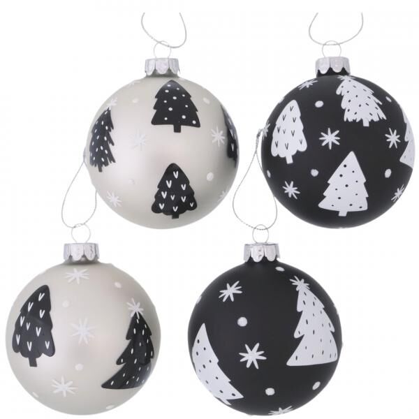 Boltze Weihnachtskugel Neano 8 cm, 4er-Set, sortiert