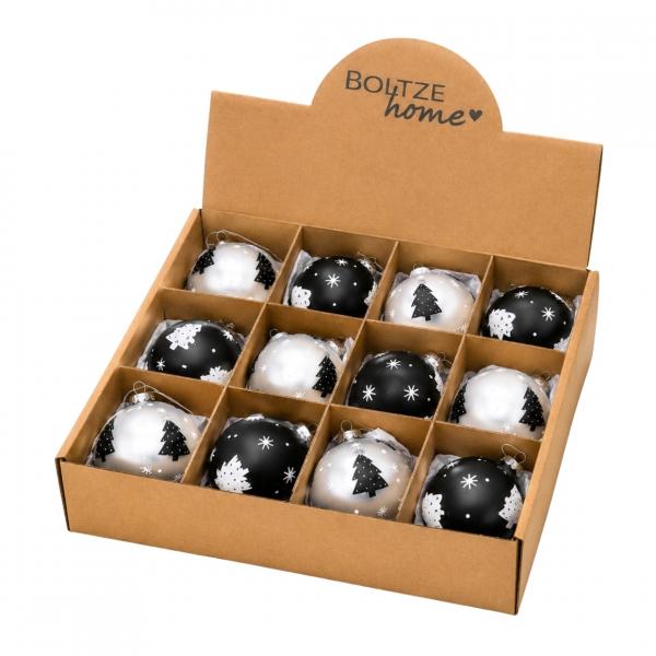 Boltze Weihnachtskugel Neano 8 cm, 4er-Set, sortiert
