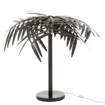 J-Line Tischlampe, Lampenschirm aus schwarzem Metall, 73 cm