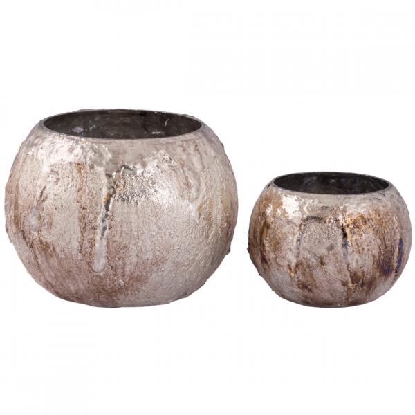 PTMD Teelichthalter Inanna L, silberfarben, 14 cm