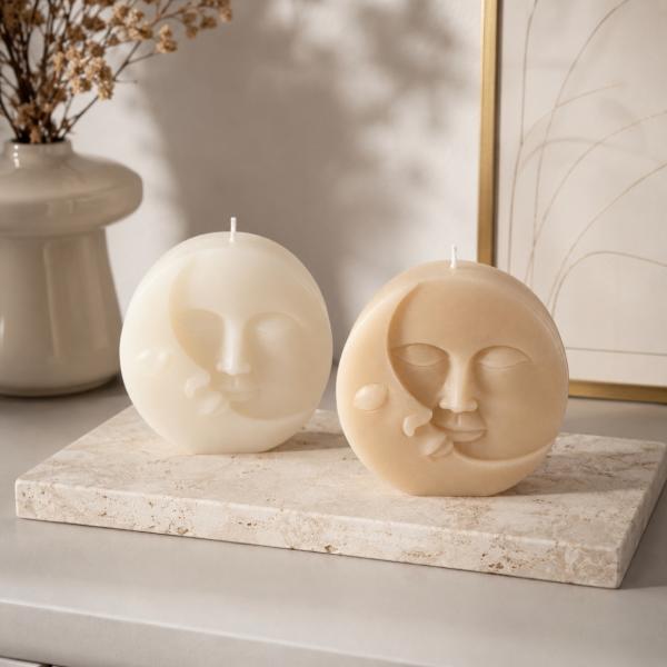 Out of the Blue kaars Sun & Moon 10 cm 2 assorti