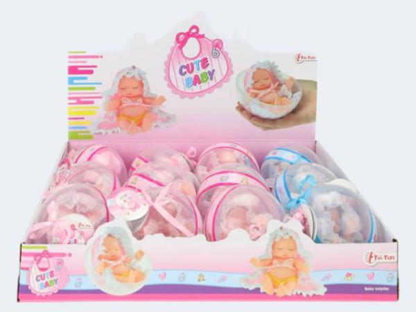 Babypuppe im Ball 20cm 2f Display=12