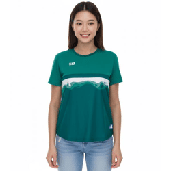 Outfitter OCEAN FABRICS TAHI Damen nachhaltiges Training-Shirt mit Mesh-Einsätzen Fitness-Shirt Kurzarm-Shirt OUT-W-1021-OTW-23 Grün