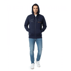 praktische NANGAPARBAT Herren Sweat-Jacke mit Kapuze Baumwoll-Jacke Sweatshirt-Jacke 00018329 Blau