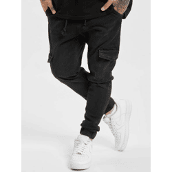 stylische 2Y Premium Herren Jeans Stretch Reißverschluss Taschen mit Baumwolle Schwarz