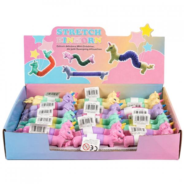Fidget-Einhorn, Stretch, 13 cm, 4er-Set (gemischt)
