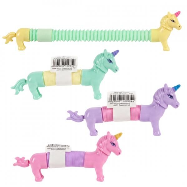 Fidget-Einhorn, Stretch, 13 cm, 4er-Set (gemischt)