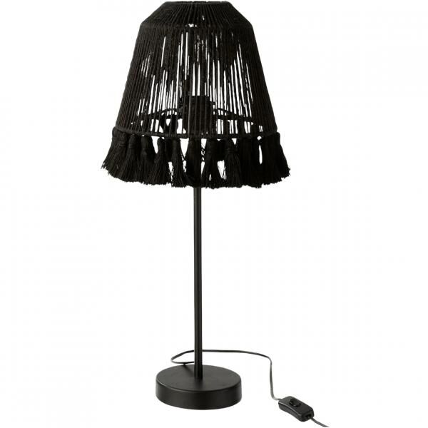 J-Line Tischleuchte Mila schwarz E27 60 cm