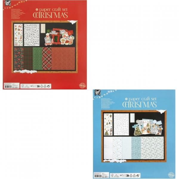 Bastelpapier Weihnachten 37-teilig 2 sortiert