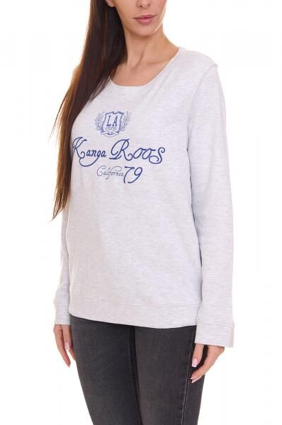 KangaROOS Damen Pullover modisches Sweat-Shirt mit Logo-Print auf der Front 47524269 Hellgrau