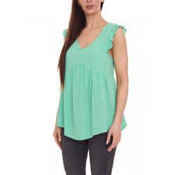 Aniston CASUAL Damen Bluse-Top schicke Sommer-Bluse mit V-Ausschnitt 57166816 Grün