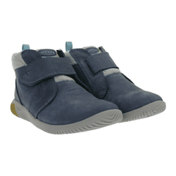 Comfortable KEEN Knx Middle Vintage Kids' Barefoot Sneaker-Boots with Eco Anti-Odor Technology, Genuine Leather Shoes 1031140 Blue