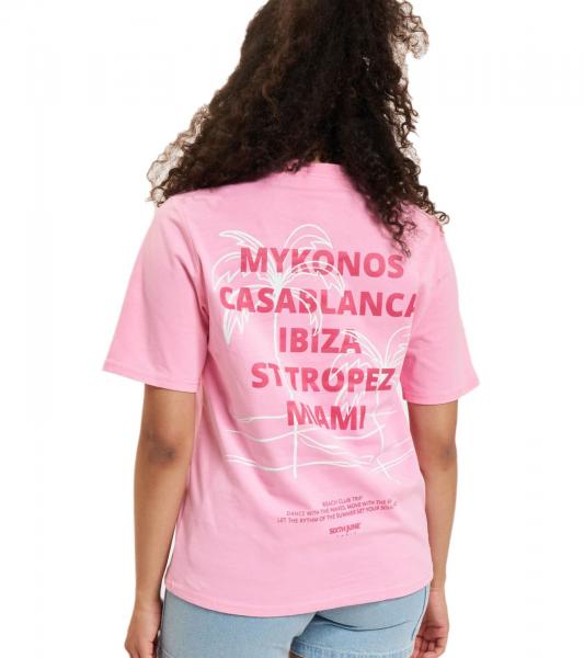 Sixth June Beaches Print T-Shirts rosa