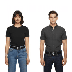 MISFITS Gürtel der Punk-Band für Damen und Herren mit aufgenähtem Schriftzug und Schnalle mit Patch Freizeit-Gürtel BT109172MIS Schwarz