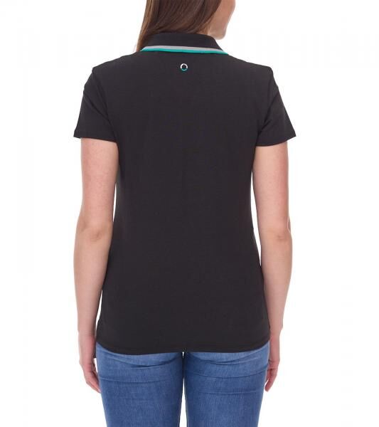 Mercedes-Benz AMG Petronas F1 MAPF1 Polo Damen Baumwoll-Shirt Polo-Shirt mit Team-Logos und farblichen Akzenten Kurzarm-Shirt 701222289 001