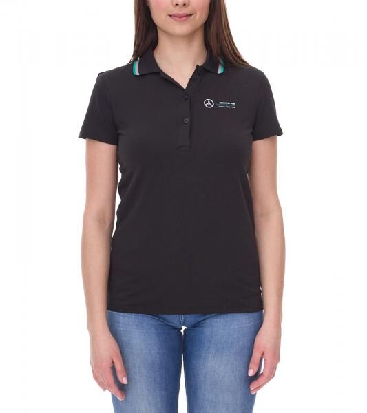 Mercedes-Benz AMG Petronas F1 MAPF1 Polo Damen Baumwoll-Shirt Polo-Shirt mit Team-Logos und farblichen Akzenten Kurzarm-Shirt 701222289 001