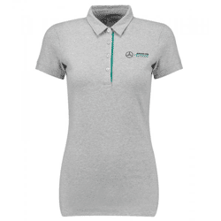 Mercedes-Benz AMG Petronas F1 MAPF1 Classic-Polo Damen Baumwoll-Shirt Polo-Shirt mit Team-Logos Kurzarm-Shirt 141181027 150 Grau