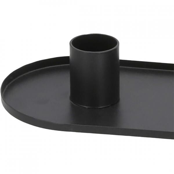 Kerzenleuchter oval schwarz 30 cm