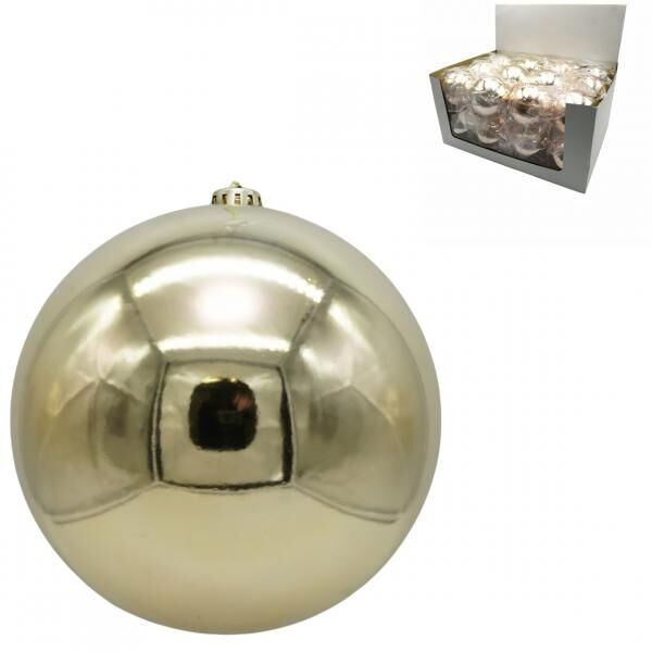 Stern Fabrik Weihnachtskugel, glänzend, champagnerfarben, 12 cm