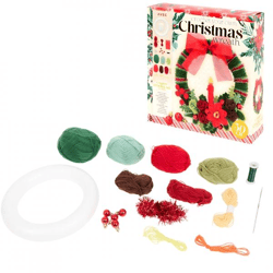 Christmas wreath crochet kit DIY 30 cm