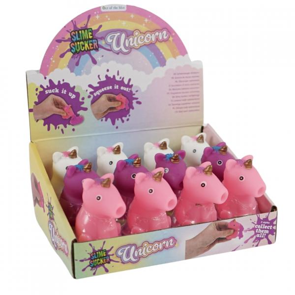 Out of the Blue Einhorn-Schleimsauger 8 cm, 3er-Set in verschiedenen Farben