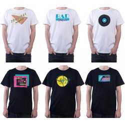 BAD+MAD Tokio Tee Herren Baumwoll-T-Shirt mit verschiedenen Prints Rundhals-Shirt BMTR00X in Schwarz oder Weiß