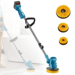 BrushLux Akku-Reinigungsbürste | Verstellbarer Stiel (90–125 cm) mit 3 Bürsten