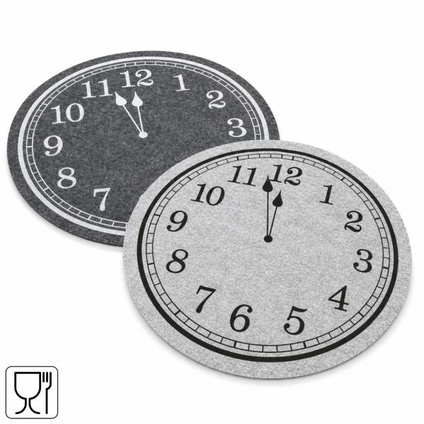 Boltze placemat Momento vilt grijs 38 cm 2 assorti