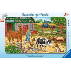 Glückliches Bauernhofleben- Rahmenpuzzle - 15 Teile