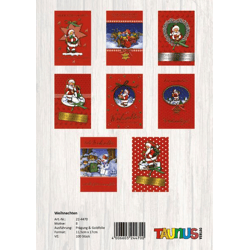 Christmas cards red - 100 pieces - 8 motifs