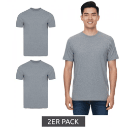 2er Pack PUMA Herren T-Shirts Baumwoll-Shirt Rundhals-Shirts Basic-Shirt 683509 01 Grau
