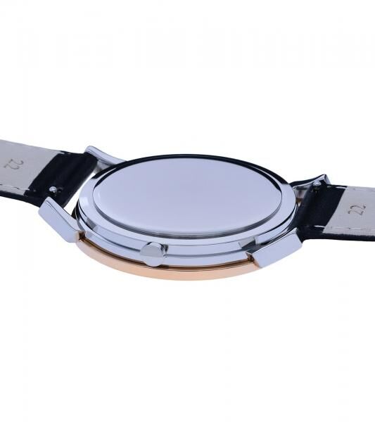 Pierre Cardin Herren Armband-Uhr mit farblichem Multi-Ziffernblatt analoge Quarz-Uhr mit Leder-Armband 3ATM 44mm CPI.2063 Schwarz/Silber/Bl