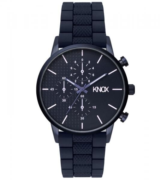 KNOX Herren Armband-Uhr analoge Quarz-Uhr mit Silikon-Armband 41mm KNOX01 Navy