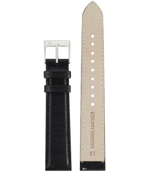 Pierre Cardin Herren analoge Quarz-Uhr mit Leder-Armband Armband-Uhr 3ATM 41mm CBV.1025 Silber/Schwarz