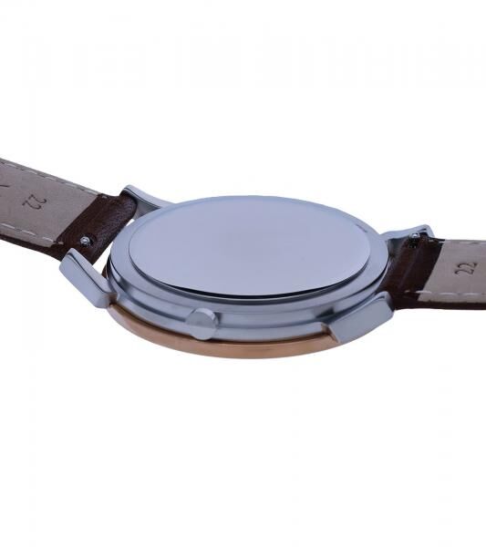 Pierre Cardin Herren Armband-Uhr mit Multi-Ziffernblatt analoge Quarz-Uhr mit Leder-Armband 3ATM 44mm CPI.2060 Braun/Rosegold/Silber