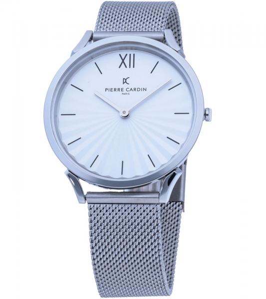 Pierre Cardin Herren Armband-Uhr analoge Quarz-Uhr mit Edelstahl-Armband 3ATM 40mm CPI.2067 Silber