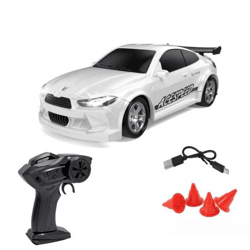 DriftRacer White Mini-Fernsteuerungs-Drift-Auto | RC-Drift-Auto – Rennfahrzeug für den Schreibtisch