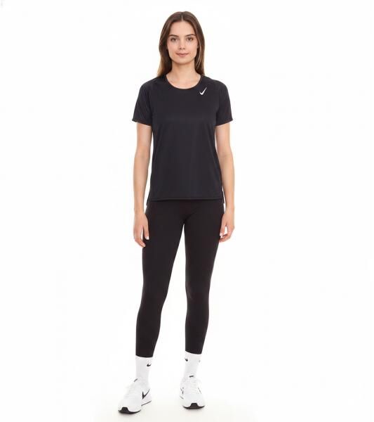 NIKE Dri-FIT Race Damen T-Shirt kurz&auml;rmliges Fitness-Shirt luftiges Sport-Shirt DD5927 010 Schwarz