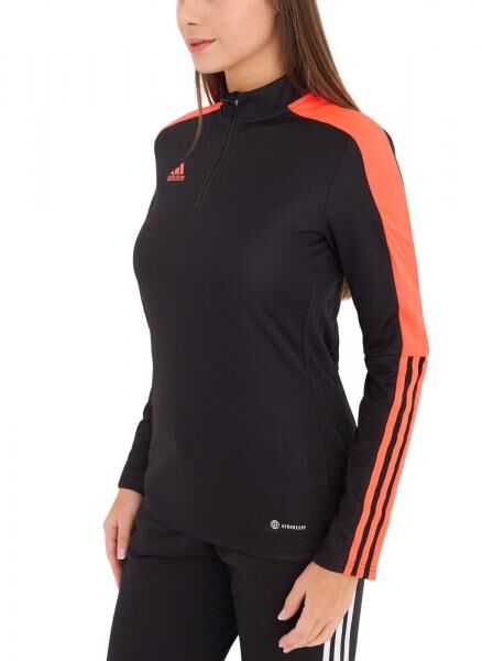 adidas Tiro LS Damen Trainings-Sweatshirt mit AEROREADY Technologie Half-Zip Sweatshirt HU0319 Schwarz
