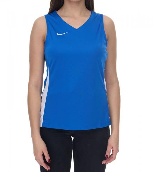 NIKE Team Fitness Damen Tank-Top mit DryFit Sport-Shirt Trainings-Shirt NT0211-463 Blau/Wei&szlig;