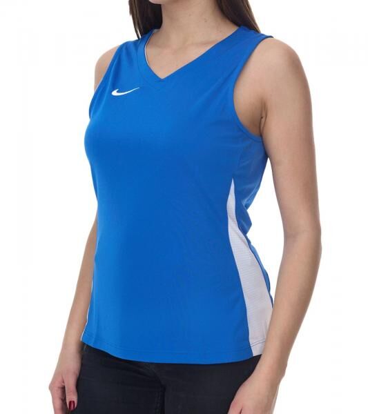 NIKE Team Fitness Damen Tank-Top mit DryFit Sport-Shirt Trainings-Shirt NT0211-463 Blau/Wei&szlig;