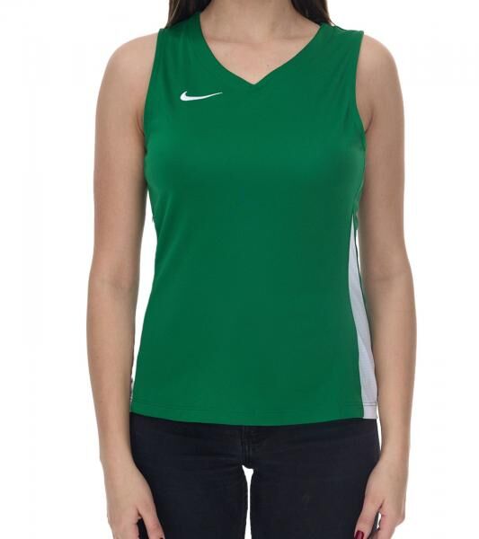 NIKE Team Fitness Damen Tank-Top mit DryFit Sport-Shirt Trainings-Shirt NT0211-302 Gr&uuml;n/Wei&szlig;