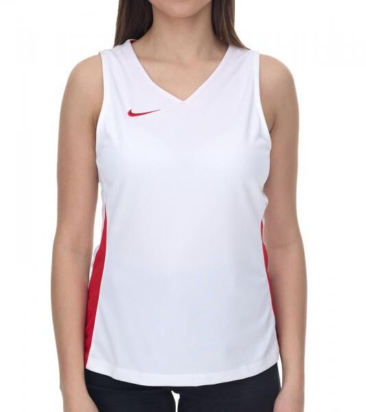 NIKE Team Fitness Damen Tank-Top mit DryFit Sport-Shirt Trainings-Shirt NT0211-103 Wei&szlig;/Rot