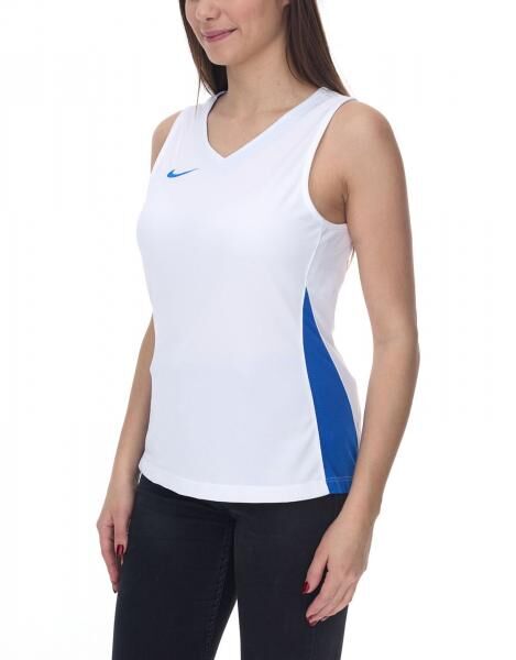 NIKE Team Fitness Damen Tank-Top mit DryFit Sport-Shirt Trainings-Shirt NT0211-102 Wei&szlig;/Blau