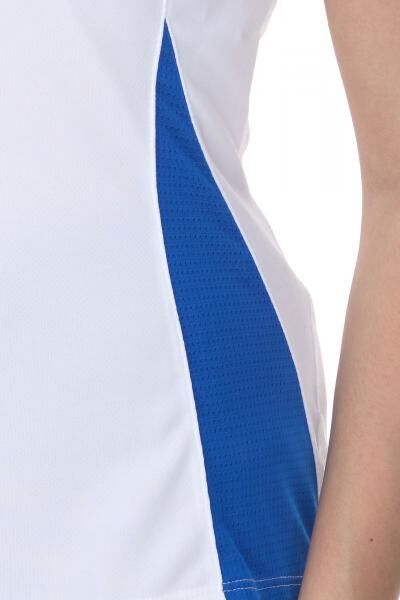 NIKE Team Fitness Damen Tank-Top mit DryFit Sport-Shirt Trainings-Shirt NT0211-102 Wei&szlig;/Blau