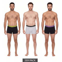 2er Pack Kappa Herren Boxershorts stylische Unterhosen 351K1JW Schwarz, Blau, Rot, Grau, Weiß