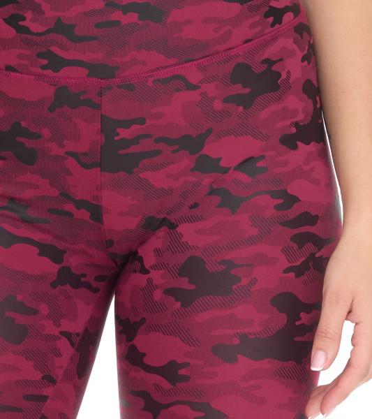 ROCKUPY Damen Leggings modische Fitness-Hose im Camouflage-Look Workout-Hose 393230 Lila/Schwarz