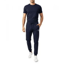 sportliche ON THAT ASS Calvin Herren Jogging-Hose Baumwoll-Sweat-Hose mit Logo und Taschen Jogger Dunkelblau